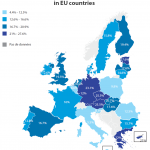 Non-adjusted pay gap between men and women in EU countries