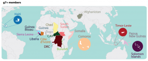 Fragile states: g7+ members (map)