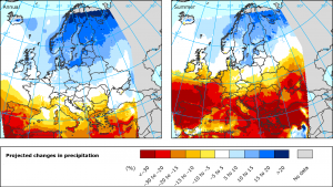 Changes in annual and summer precipitation