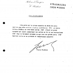 Telegram sent by Pierre Pflimlin, President of EP, to Altiero Spinelli's wife after his death, Historical Archives PE2 P1 322/MEPS MEPS-1984-020 0020