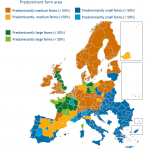 The distribution of agricultural farms according to surface classification