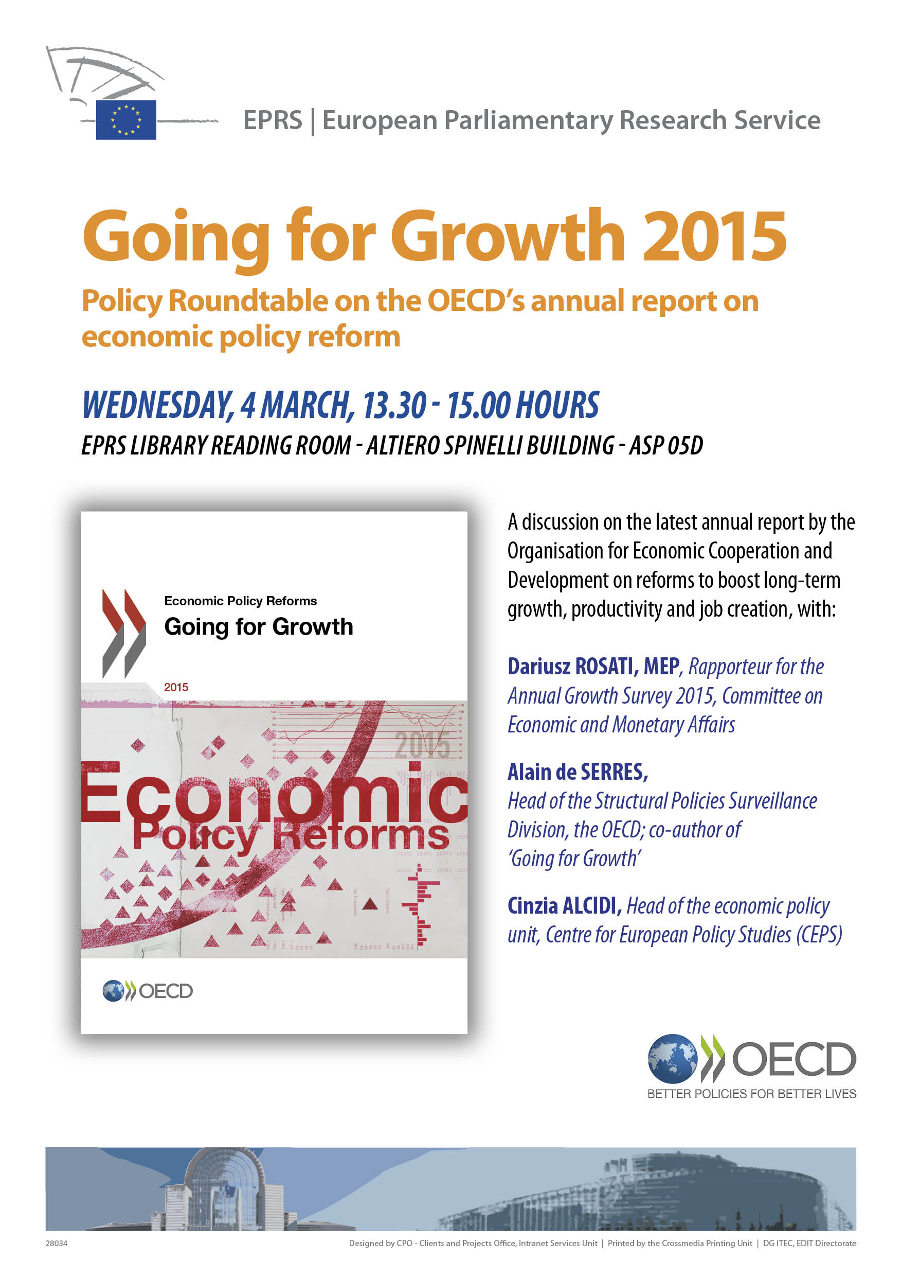 EPRS hosts debate on OECD’s flagship report on growth on 4 March 2015