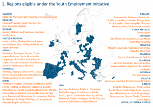 Regions eligible under the Youth Employment Initiative