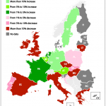 Inflation-adjusted change for public expenditure in higher education, 2008-2012