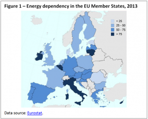 Energy dependency in the EU Member States, 2013