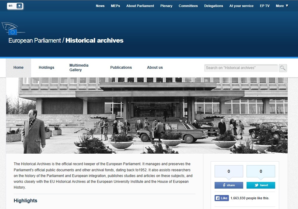Launch of the Historical Archives of the European Parliament website