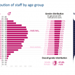 Gender distribution of staff by age group