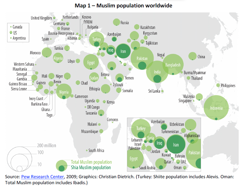 12 graphs: Ten branches of Shia Islam