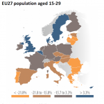 Demographic change 2000-2010, EU27 population aged 15-29