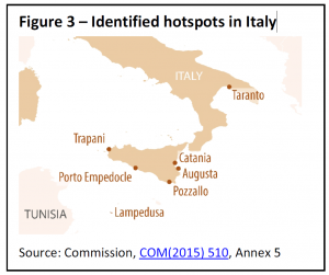 Figure 3 – Identified hotspots in Italy