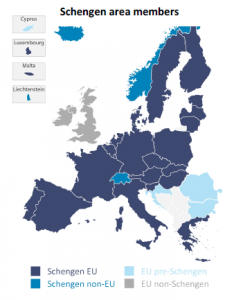 Map of Schengen
