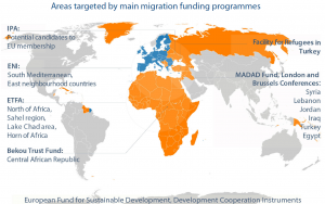 Areas targeted by main migration funding programmes