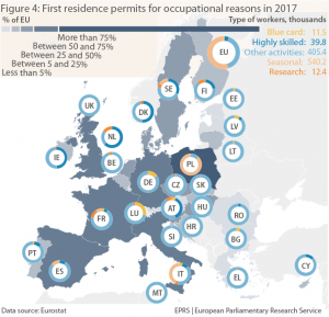 Figure 4 – First residence permits for occupational reasons in 2017