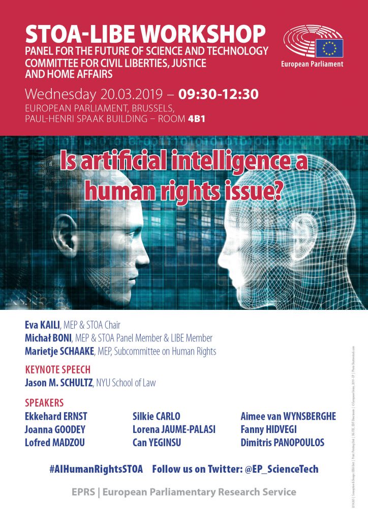 STOA-LIBE workshop on 'AI and human rights', 20-03-2019 - Poster