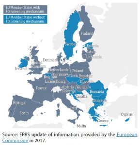 Formal FDI screening mechanisms in the EU (as of April 2019)