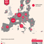 Figure 1 ‒ Cinema sites and cinema screens in the EU-27, 2018