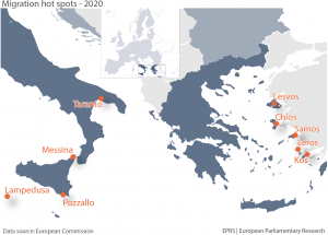 Hotspots in Greece and in Italy