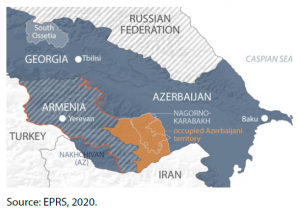Map – Armenia, Azerbaijan, Nagorno-Karabakh