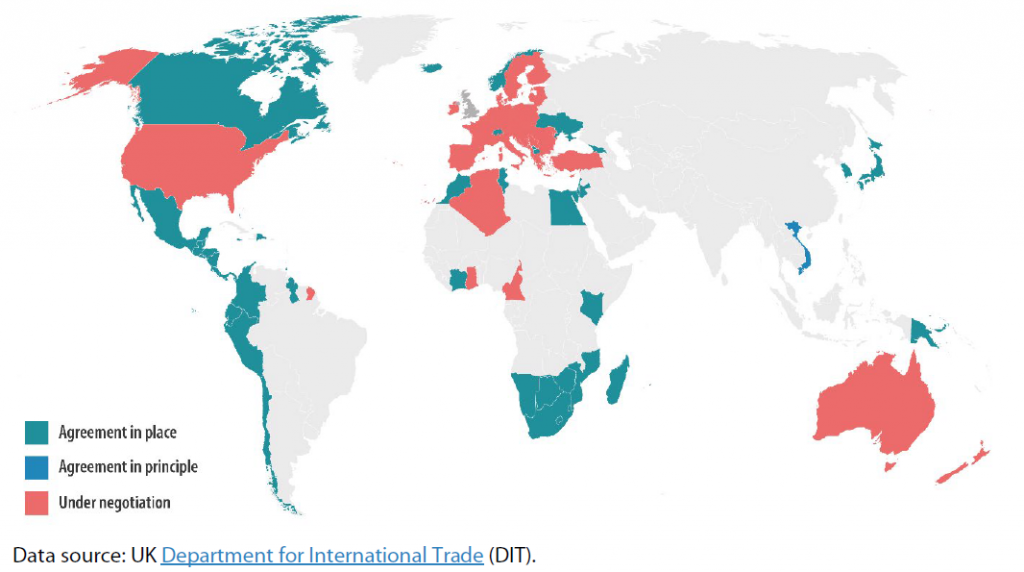 Figure 1 – State of play of UK trade agreements (as of 15 December 2020)